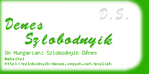 denes szlobodnyik business card