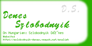 denes szlobodnyik business card